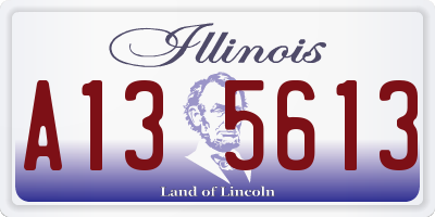 IL license plate A135613