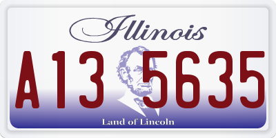IL license plate A135635