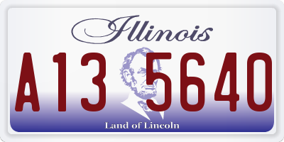 IL license plate A135640