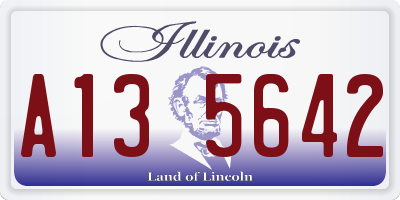 IL license plate A135642