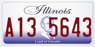 IL license plate A135643