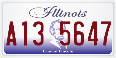 IL license plate A135647