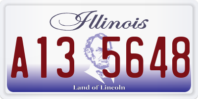 IL license plate A135648