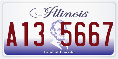 IL license plate A135667