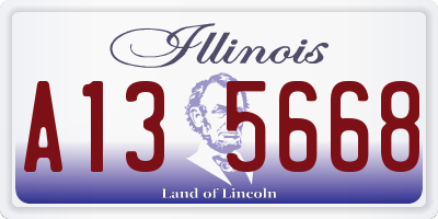 IL license plate A135668