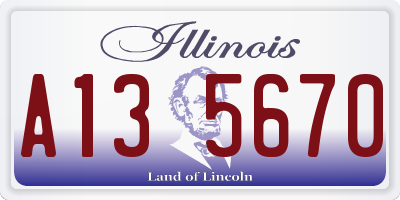 IL license plate A135670