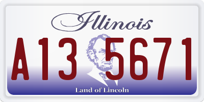IL license plate A135671