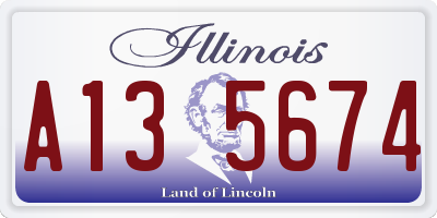 IL license plate A135674