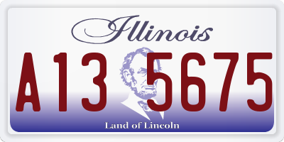 IL license plate A135675
