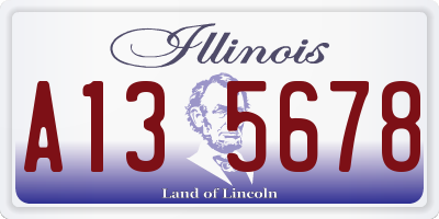 IL license plate A135678