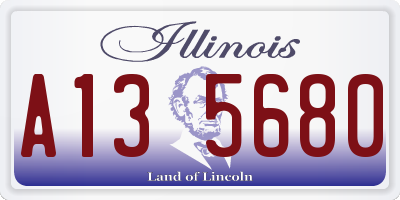 IL license plate A135680