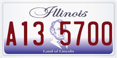 IL license plate A135700