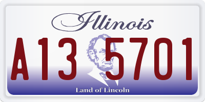 IL license plate A135701