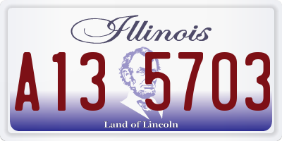 IL license plate A135703