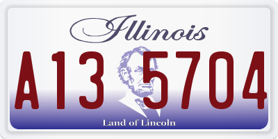 IL license plate A135704