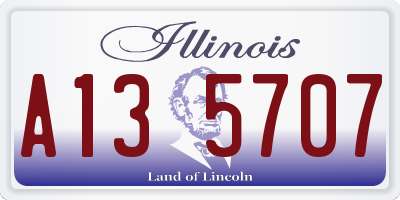 IL license plate A135707