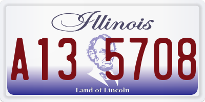 IL license plate A135708