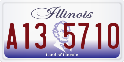 IL license plate A135710