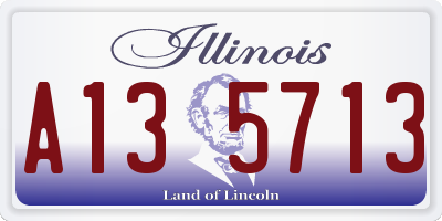 IL license plate A135713