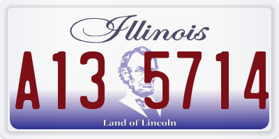 IL license plate A135714