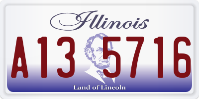 IL license plate A135716