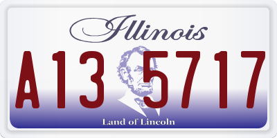 IL license plate A135717