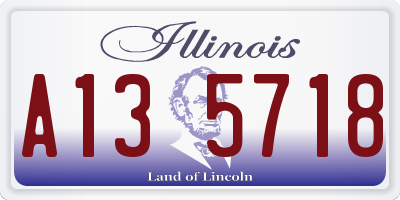 IL license plate A135718