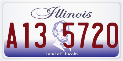 IL license plate A135720