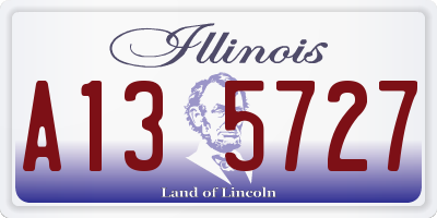 IL license plate A135727