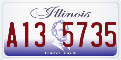 IL license plate A135735