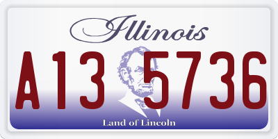 IL license plate A135736