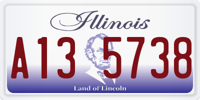 IL license plate A135738