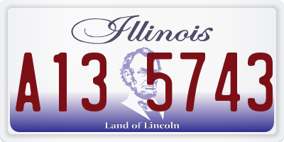 IL license plate A135743
