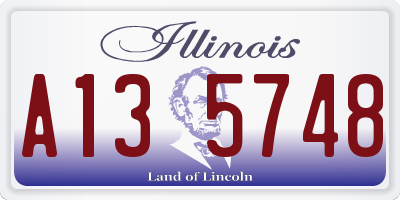 IL license plate A135748