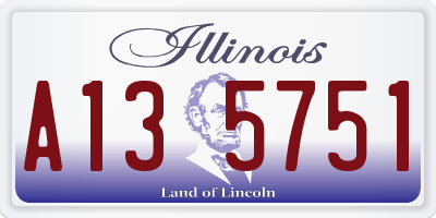 IL license plate A135751