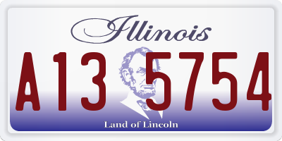 IL license plate A135754