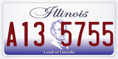 IL license plate A135755