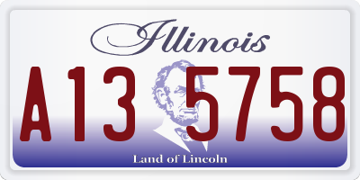IL license plate A135758