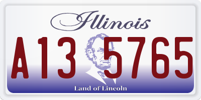 IL license plate A135765