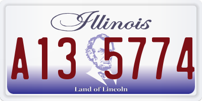 IL license plate A135774