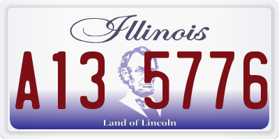 IL license plate A135776