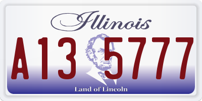 IL license plate A135777