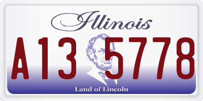 IL license plate A135778
