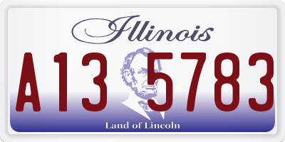 IL license plate A135783