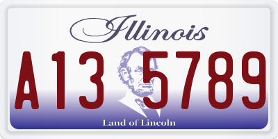 IL license plate A135789