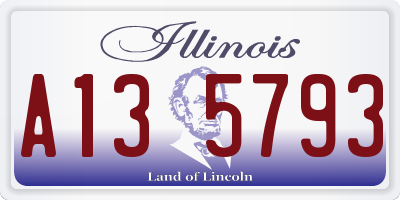 IL license plate A135793