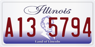 IL license plate A135794