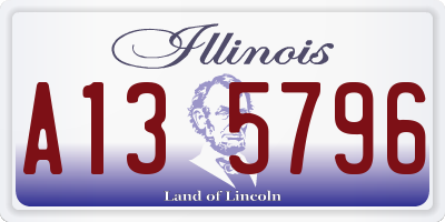 IL license plate A135796