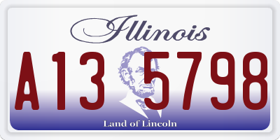 IL license plate A135798