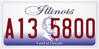 IL license plate A135800